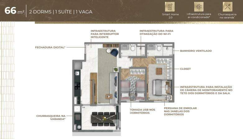 Apartamento à venda com 2 quartos, 66m² - Foto 20