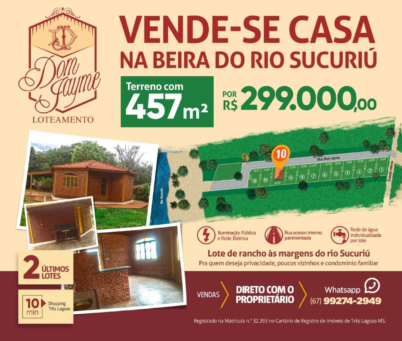 Rancho à venda no Dom Jayme Loteamento Rio Sucuriú: 