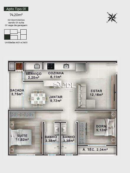 Apartamento à venda no bairro Centro: