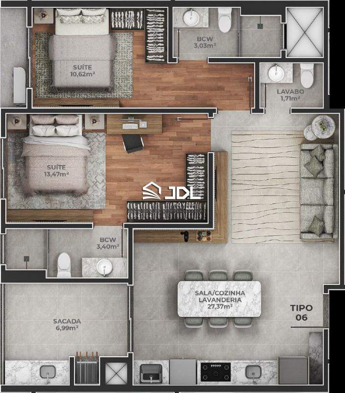 Apartamento à venda no bairro Meia Praia: 