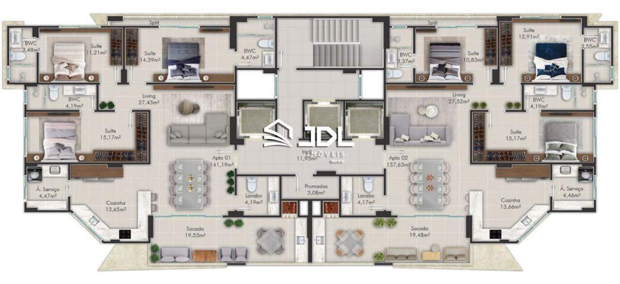 Apartamento à venda no bairro Meia Praia: 