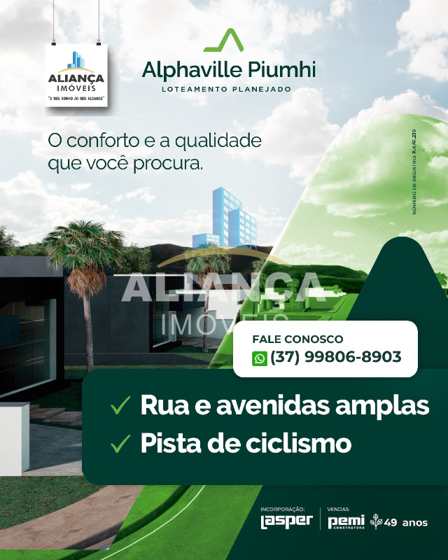 Lote à venda no bairro Alphaville em Piumhi/MG: 