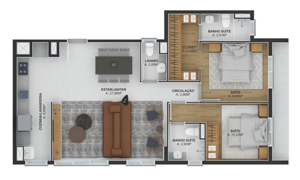 Apartamento à venda no Vila Rosa: 