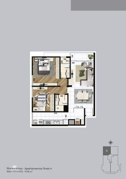 Apartamento à venda com 2 quartos, 75m² - Foto 3