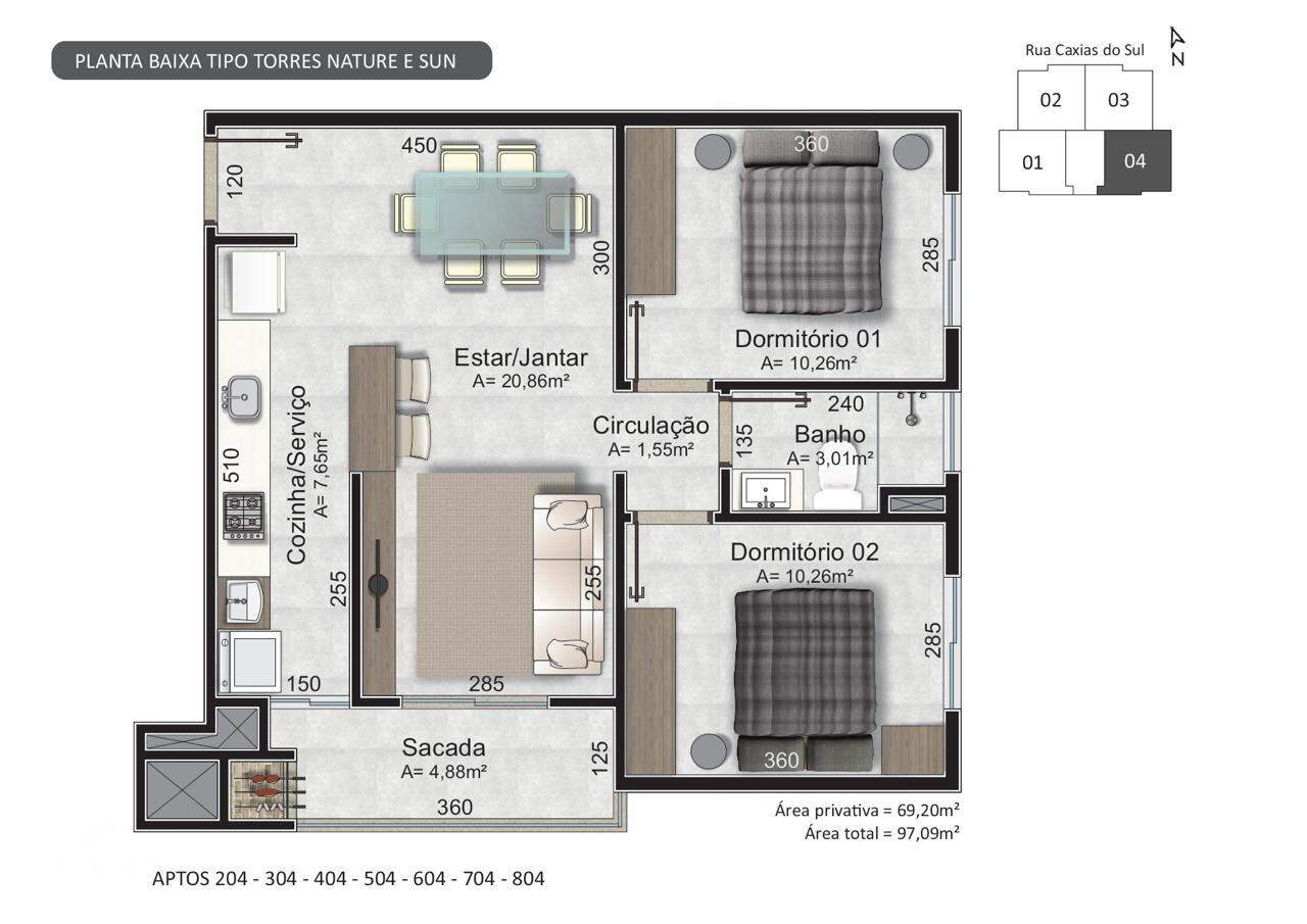 Apartamento à venda com 2 quartos, 69m² - Foto 5