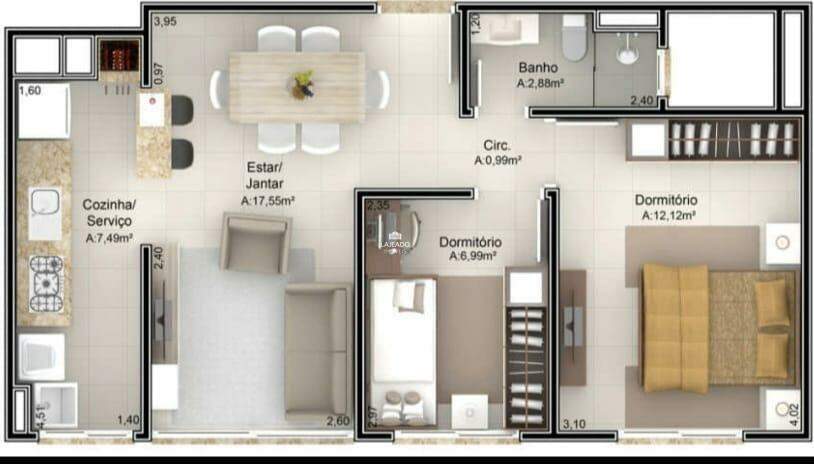 Apartamento à venda com 2 quartos, 56m² - Foto 9