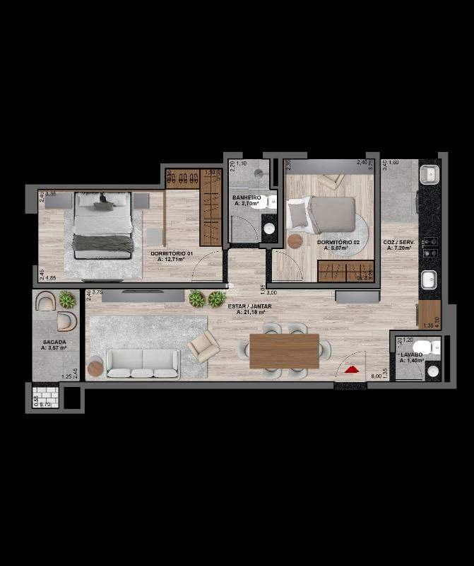 Apartamento, 2 quartos, 67 m² - Foto 6
