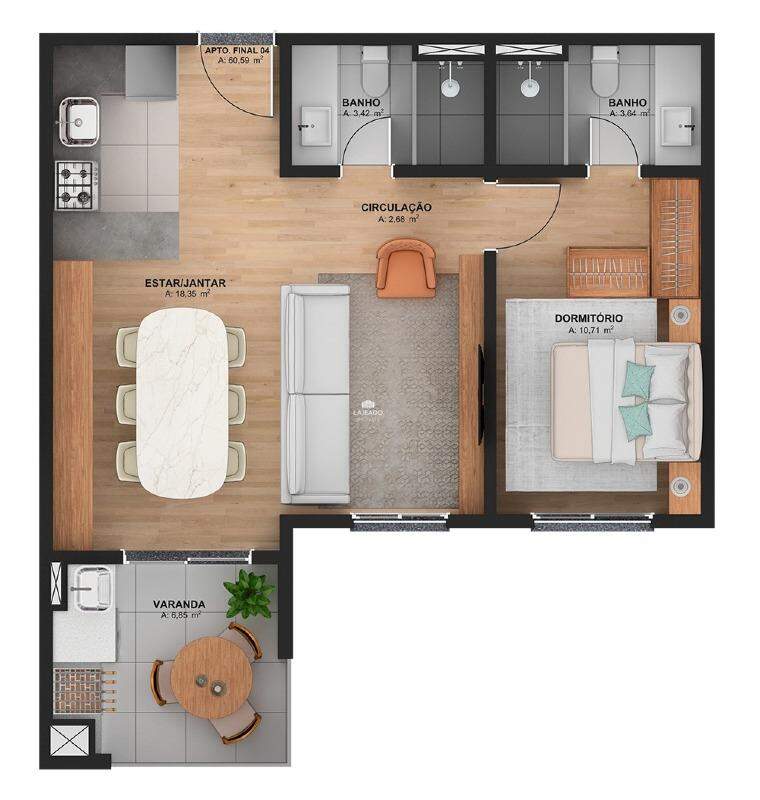 Apartamento, 2 quartos, 61 m² - Foto 17