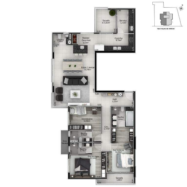 Apartamento à venda com 3 quartos, 143m² - Foto 7