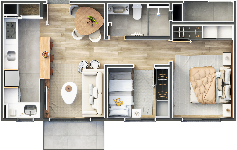 Apartamento à venda com 2 quartos, 51m² - Foto 4