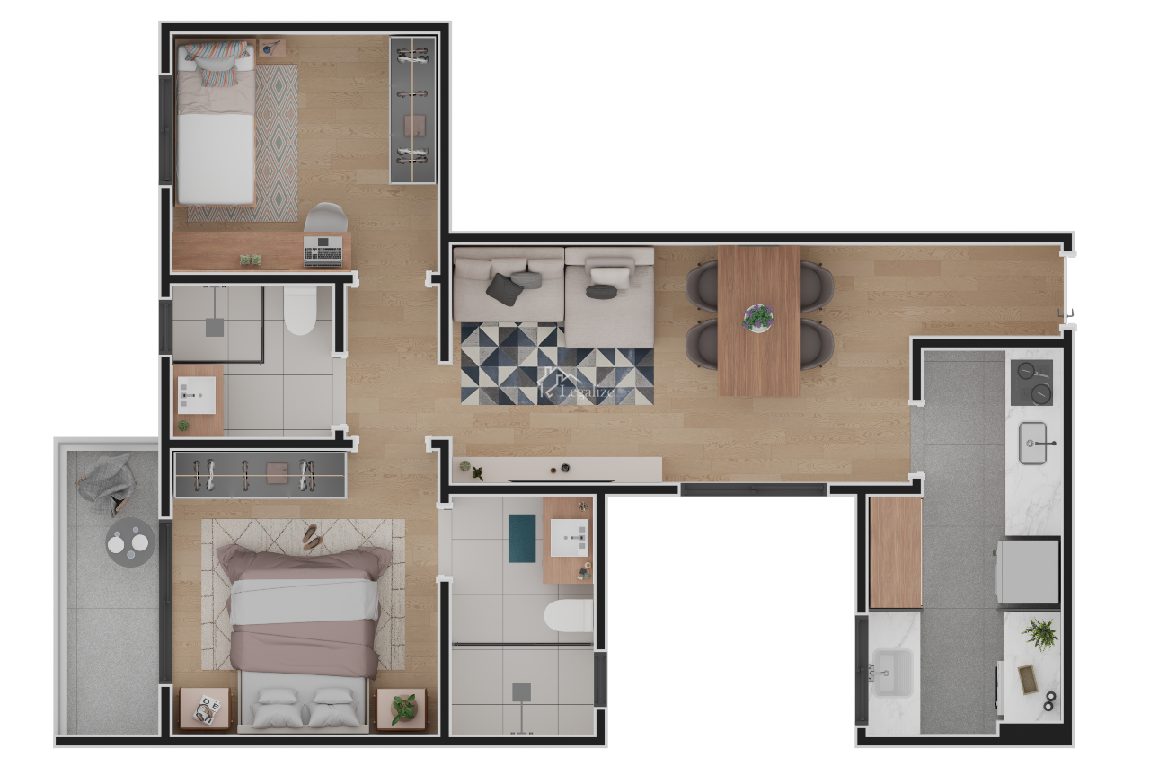 Apartamento à venda no Santo Antônio I: Planta 01