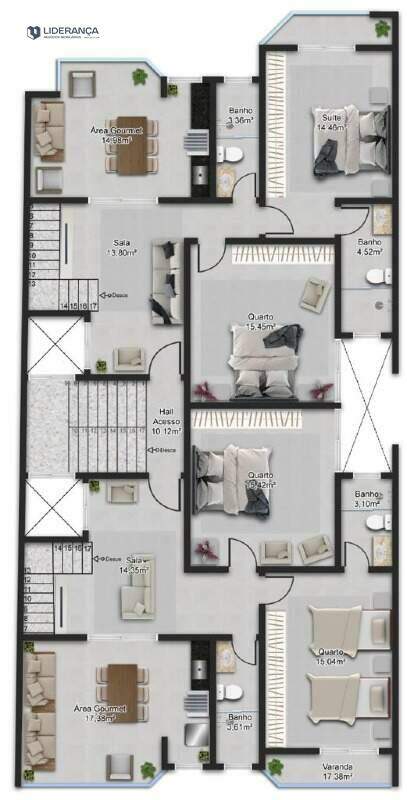 apartamento à venda no Moacir Maria: Planta 2° andar cobertura
