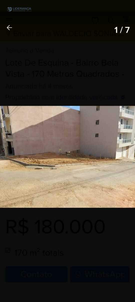 lote à venda no Bela Vista: 