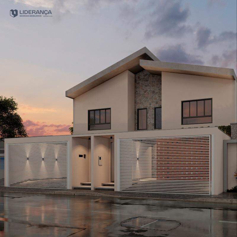 casa geminada à venda no Loteamento Residencial Jardins La vie: fachada ao amanhecer