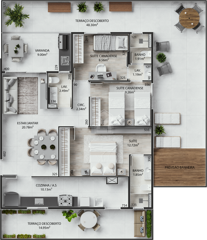 Apartamento à venda com 3 quartos, 160m² - Foto 9