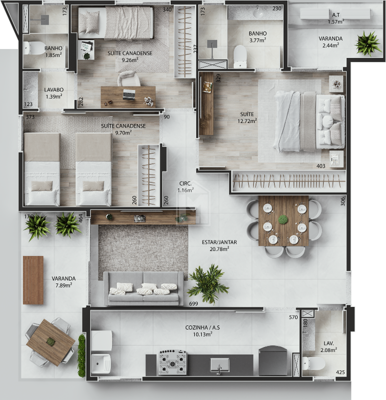 Apartamento à venda com 3 quartos, 160m² - Foto 6