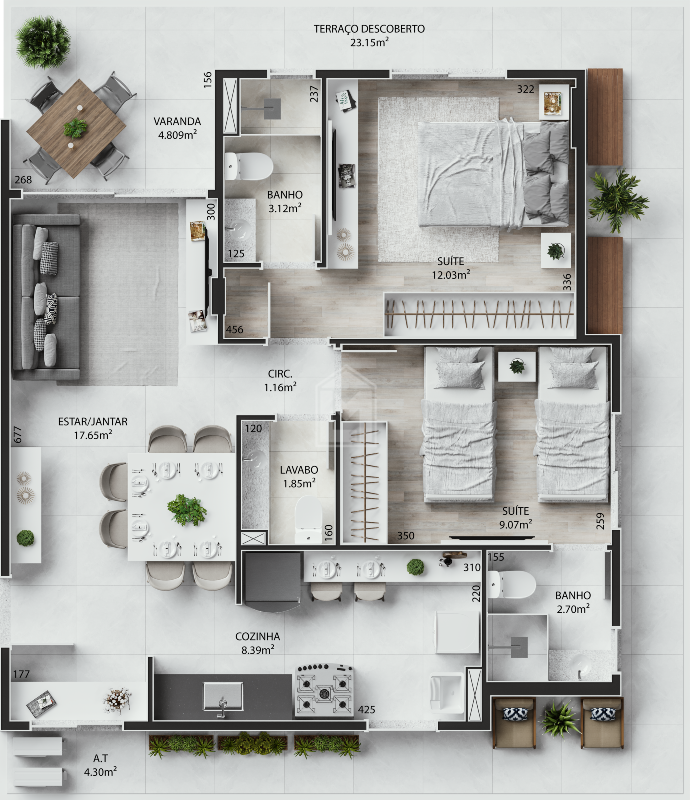 Apartamento à venda com 3 quartos, 160m² - Foto 7