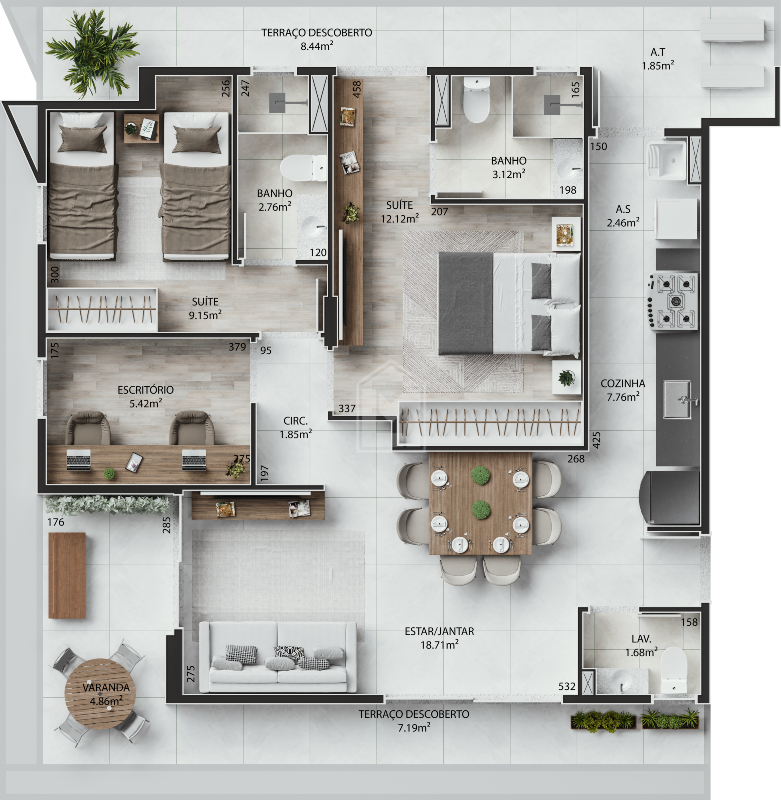 Apartamento à venda com 3 quartos, 160m² - Foto 5