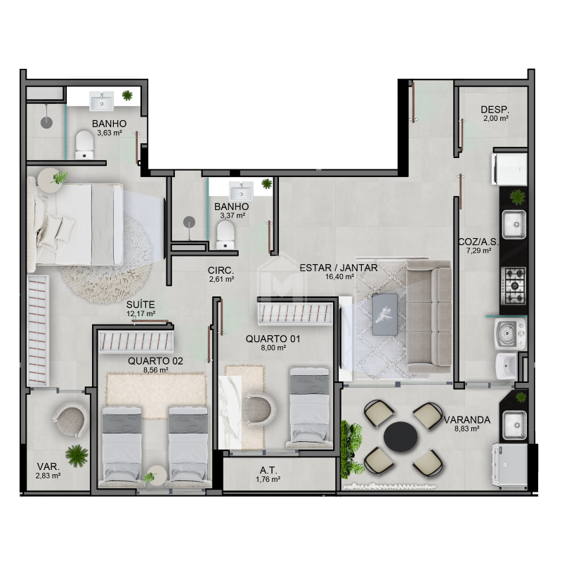 Apartamento à venda com 3 quartos, 91m² - Foto 14