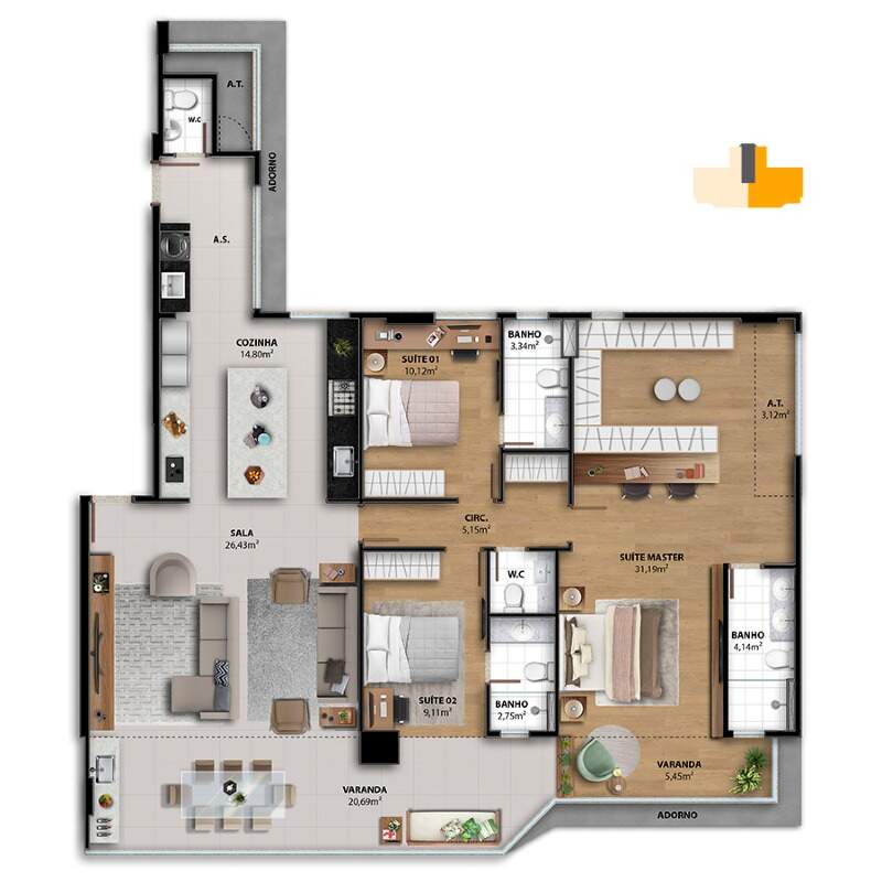 Apartamento à venda com 4 quartos, 162m² - Foto 21