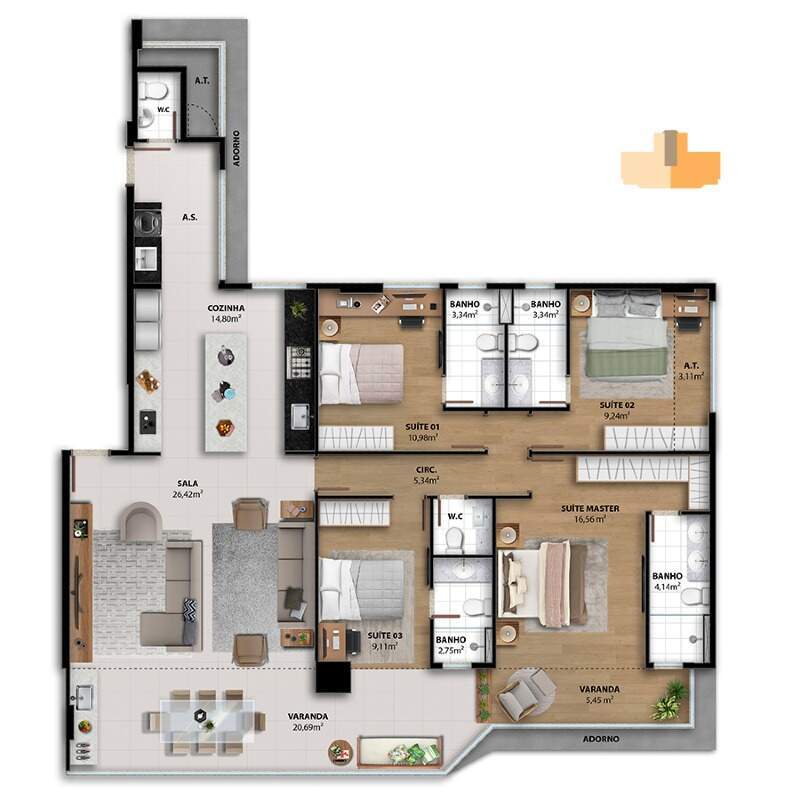 Apartamento à venda com 4 quartos, 162m² - Foto 26