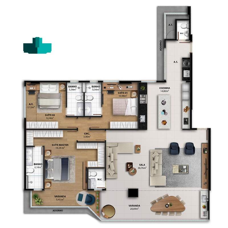 Apartamento à venda com 4 quartos, 162m² - Foto 23