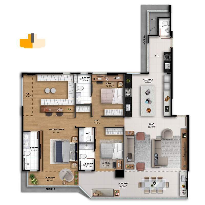 Apartamento à venda com 4 quartos, 162m² - Foto 22