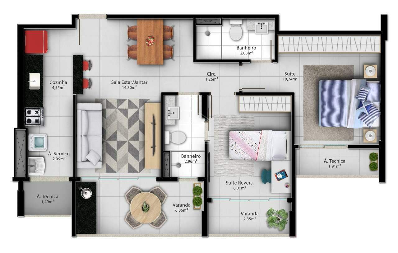 Apartamento à venda com 3 quartos, 103m² - Foto 14