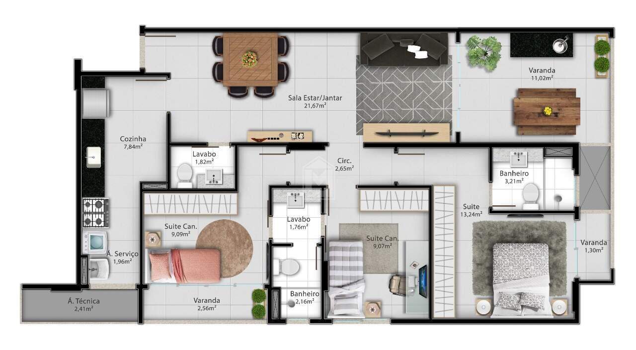 Apartamento à venda com 3 quartos, 103m² - Foto 15