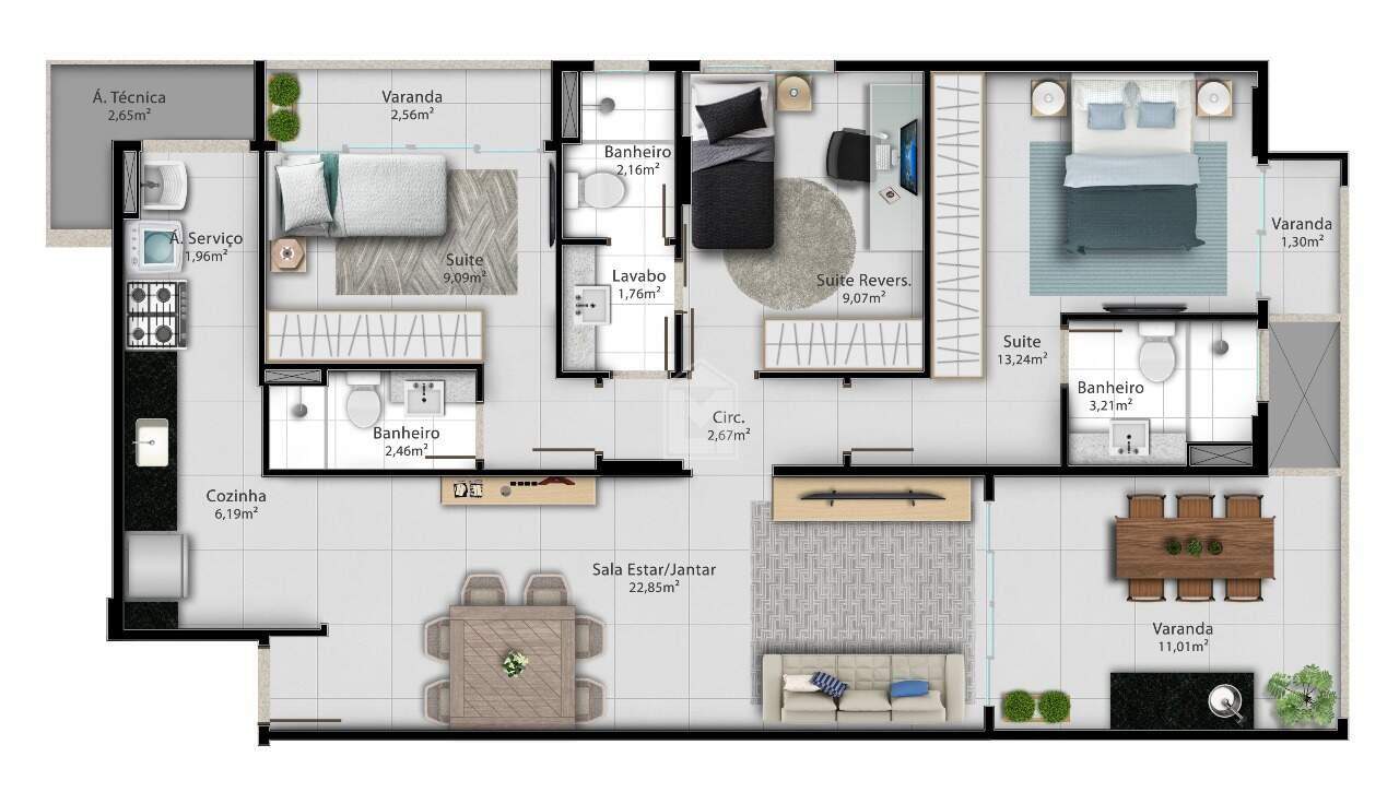 Apartamento à venda com 3 quartos, 103m² - Foto 16