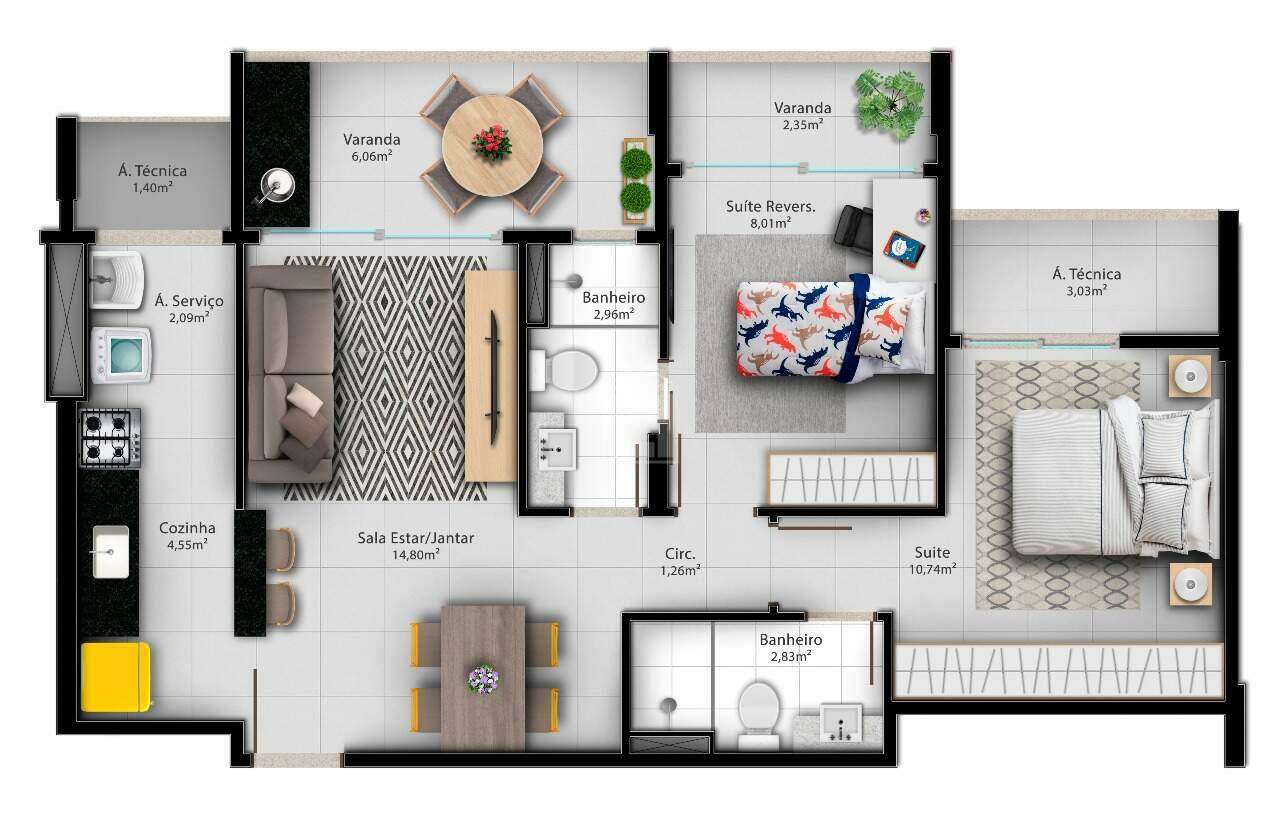 Apartamento à venda com 3 quartos, 103m² - Foto 12