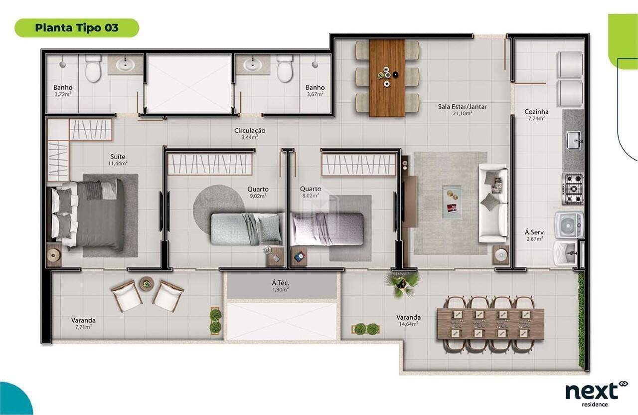 Apartamento à venda com 3 quartos, 98m² - Foto 10