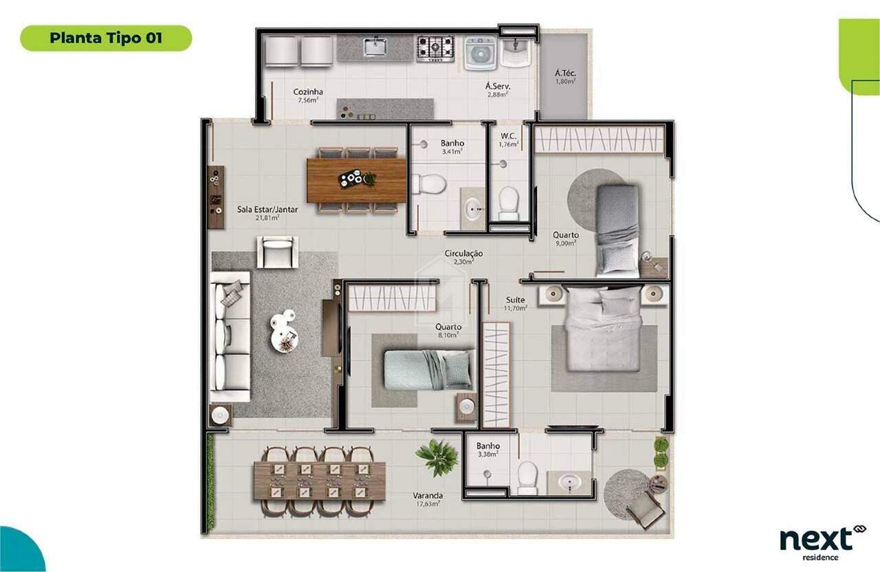 Apartamento à venda com 3 quartos, 98m² - Foto 11