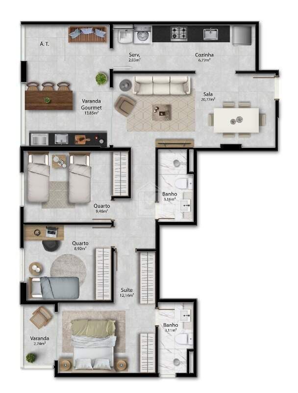 Apartamento à venda com 3 quartos, 93m² - Foto 25