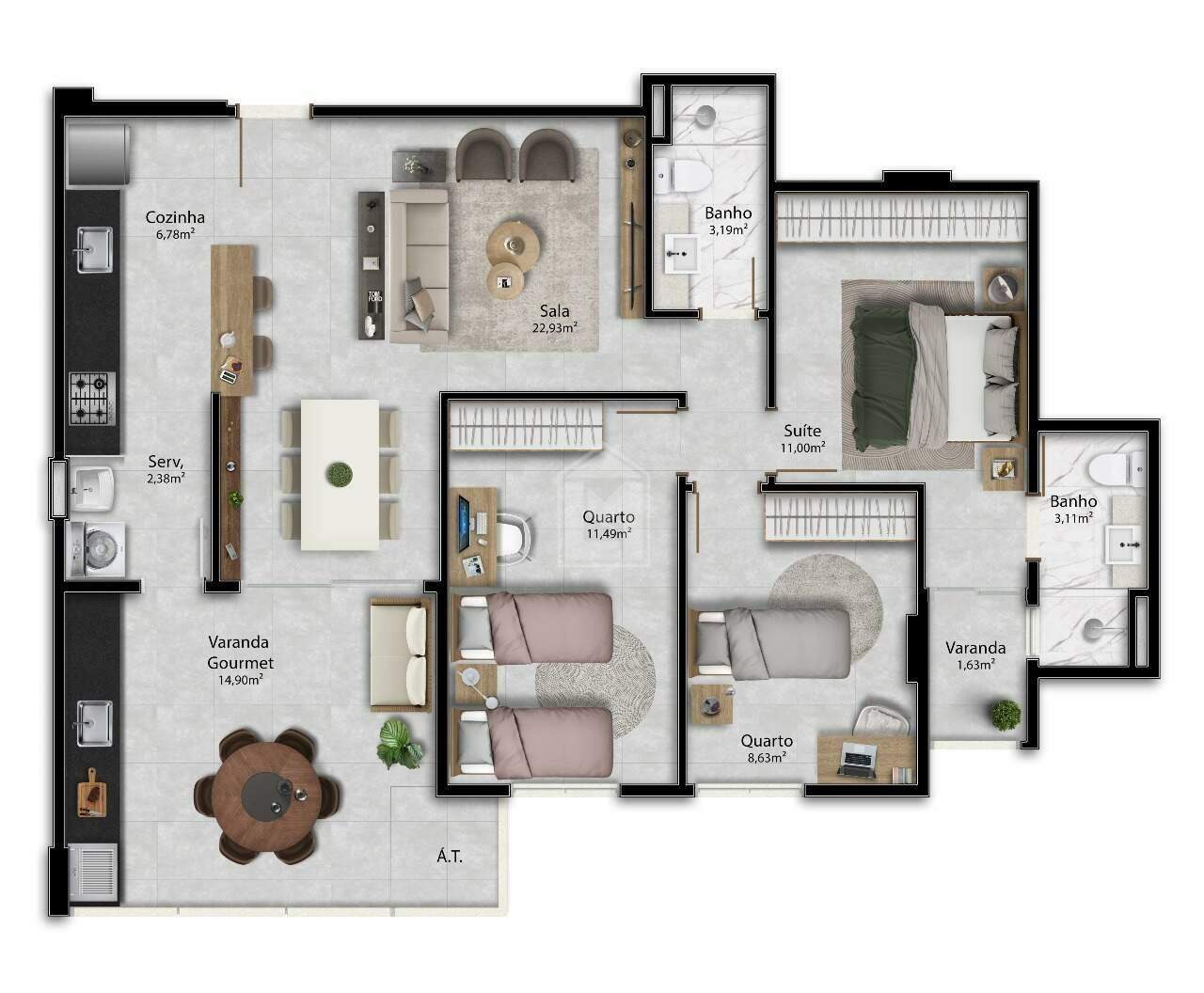 Apartamento à venda com 3 quartos, 93m² - Foto 23