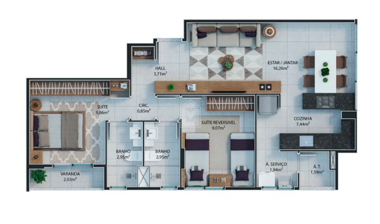 Apartamento à venda com 2 quartos, 66m² - Foto 15