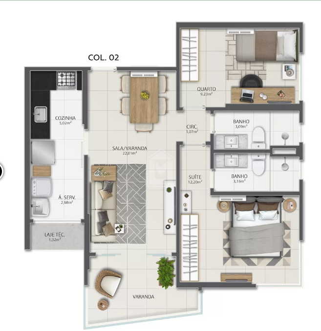 Apartamento à venda com 2 quartos, 69m² - Foto 11