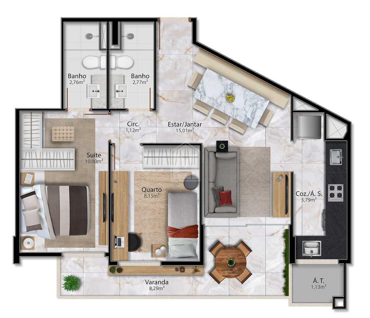 Apartamento, 2 quartos, 61 m² - Foto 14