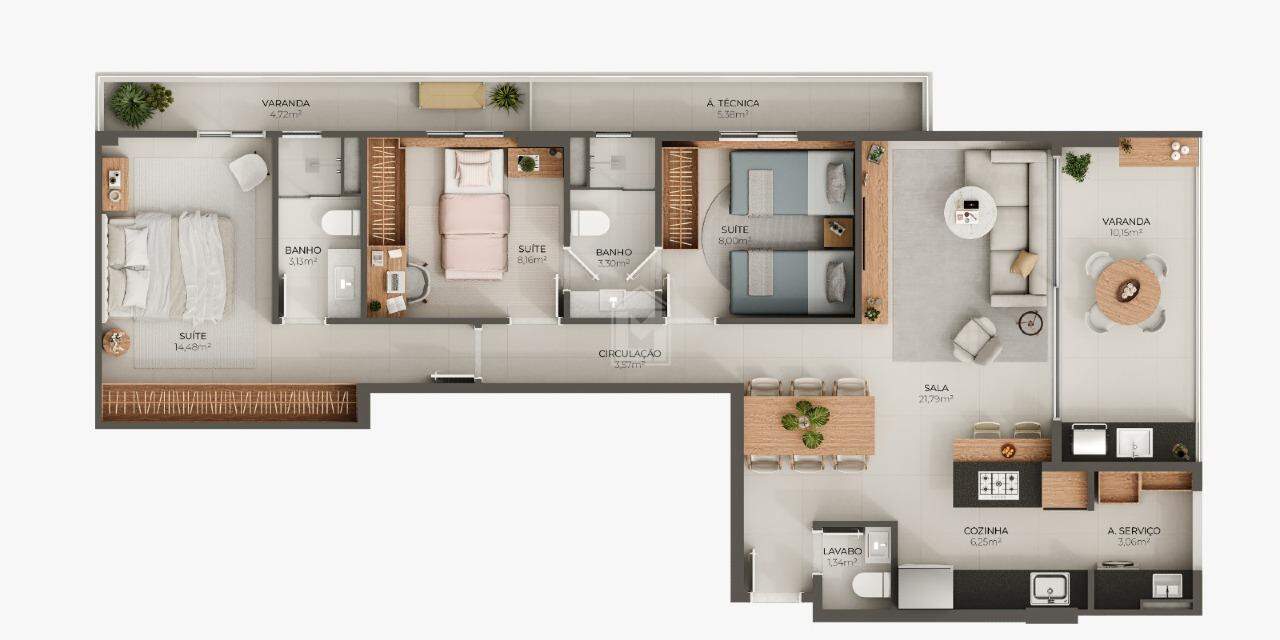 Apartamento, 3 quartos, 105 m² - Foto 1
