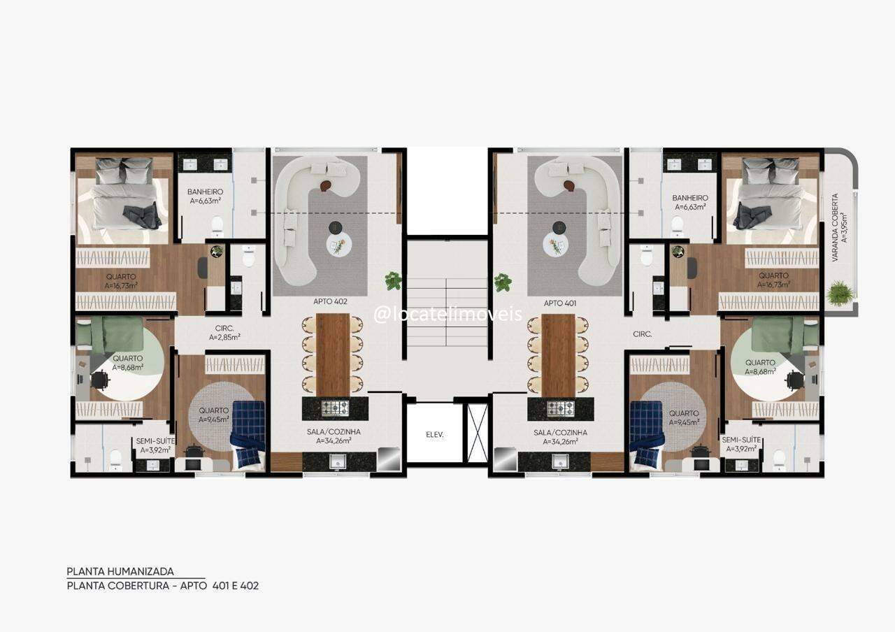 Cobertura à venda no Jardim Riacho das Pedras: 