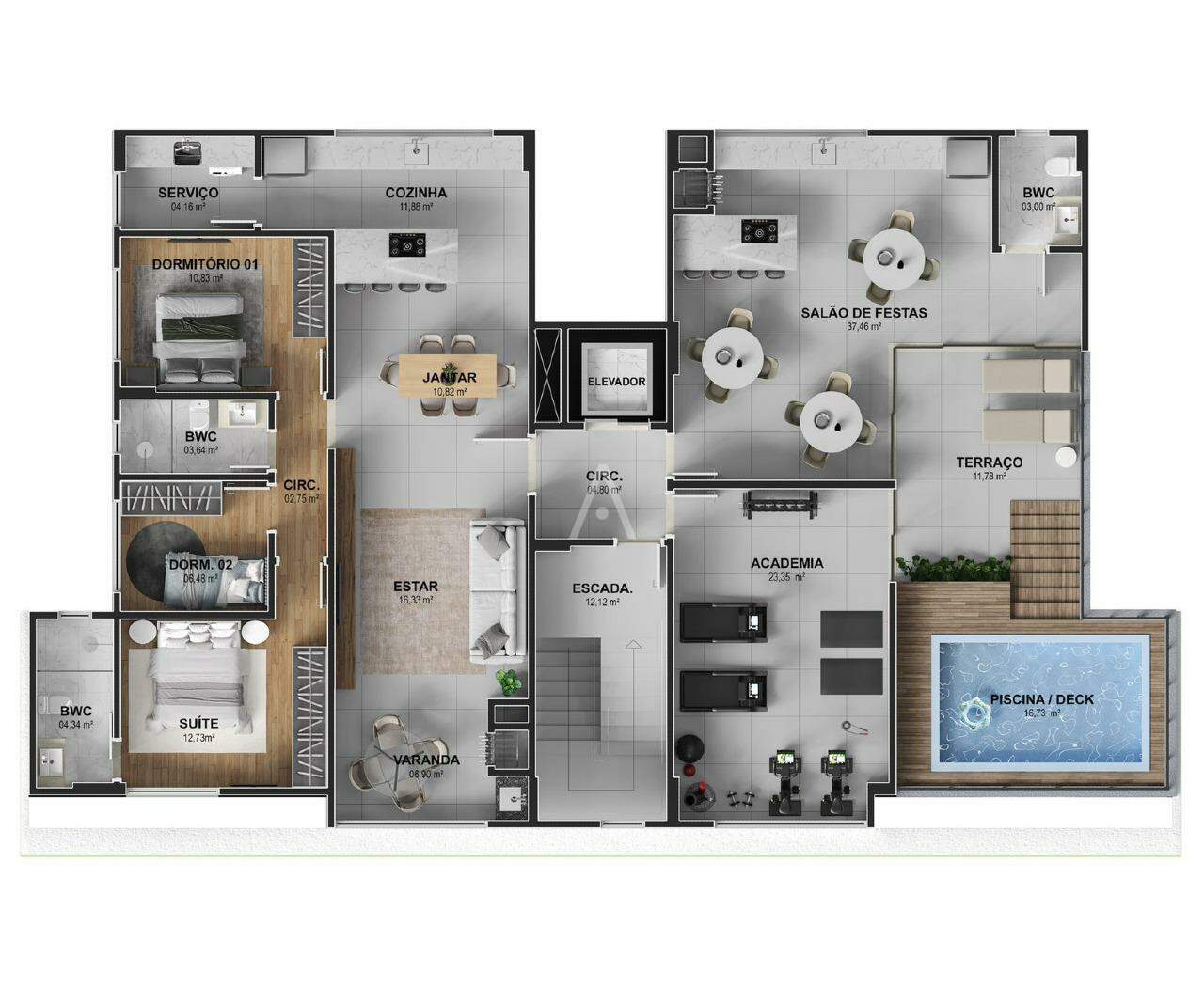 Apartamento para à venda no Bairro CENTRO em TOLEDO: 