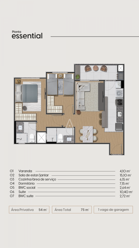 Apartamento para à venda no Bairro NEVA em CASCAVEL: 