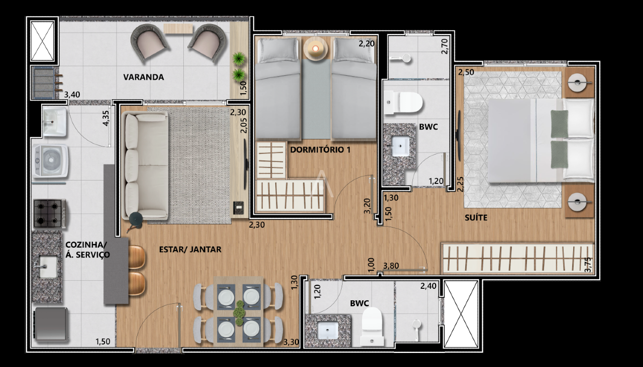 Apartamento para à venda no Bairro NEVA em CASCAVEL: 