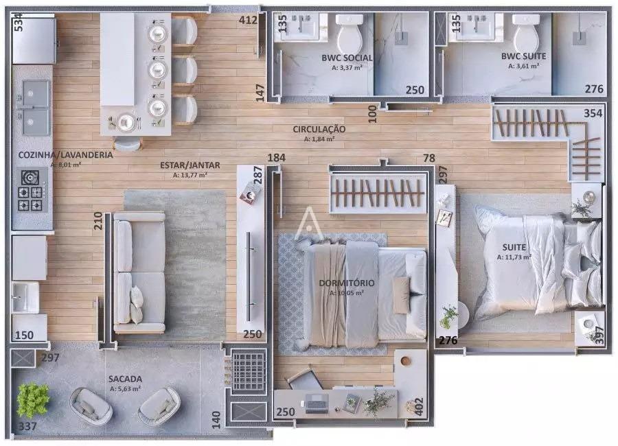 Apartamento para à venda no Bairro CENTRO em CASCAVEL: 