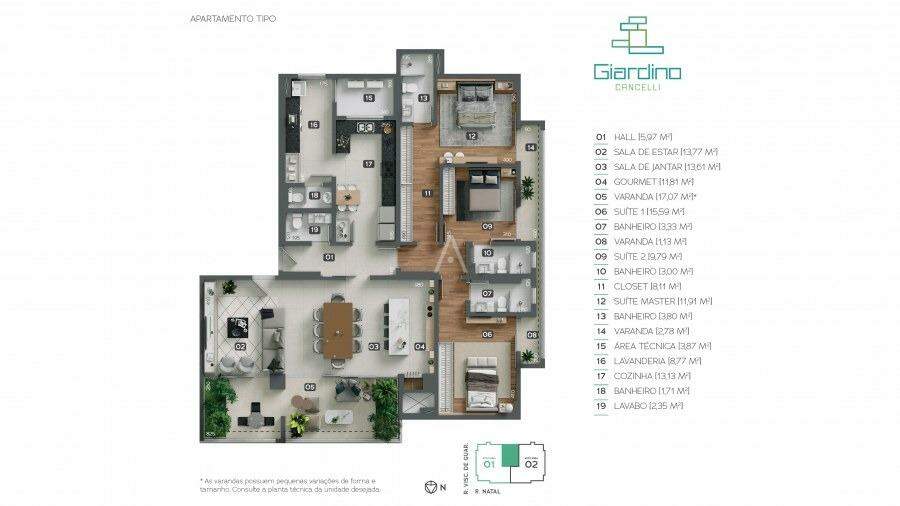 Apartamento para à venda no Bairro CENTRO em CASCAVEL: