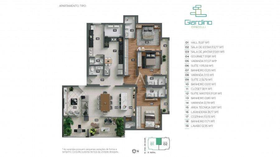 Apartamento para à venda no Bairro CENTRO em CASCAVEL: