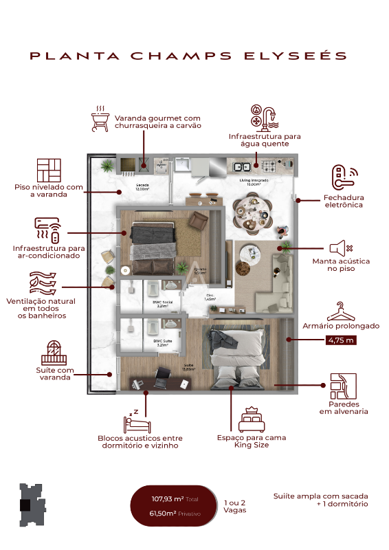 Apartamento para à venda no Bairro CENTRO em CASCAVEL: 