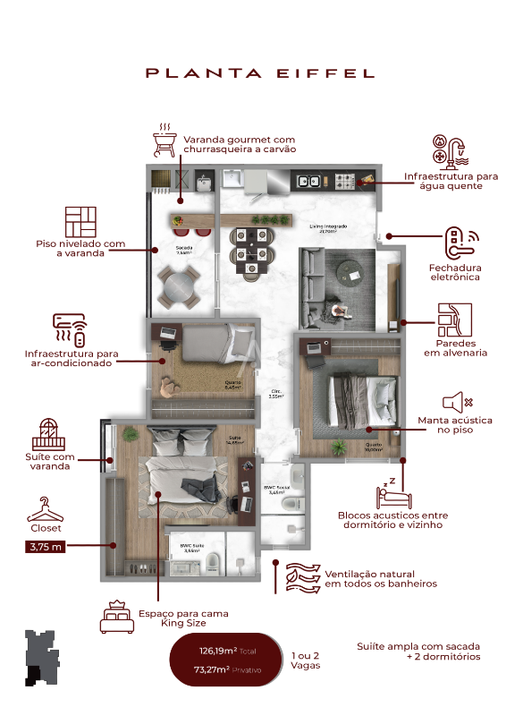 Apartamento para à venda no Bairro CENTRO em CASCAVEL: 
