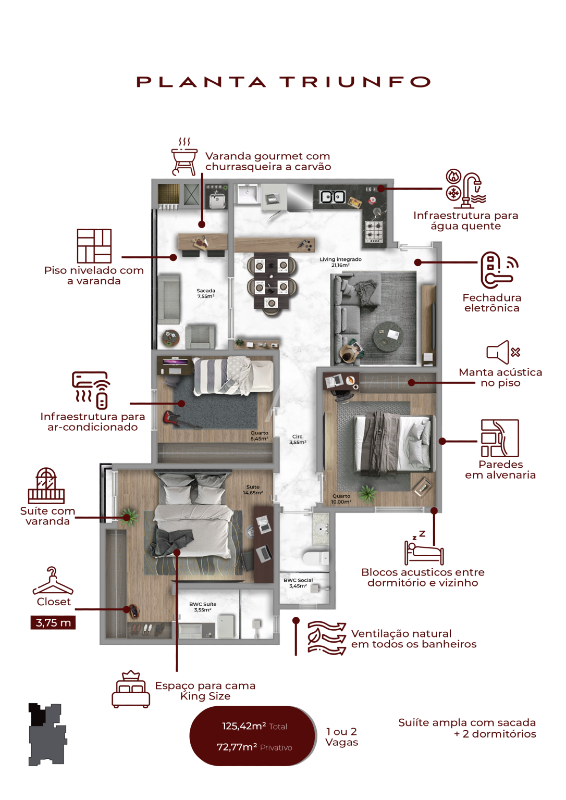 Apartamento para à venda no Bairro CENTRO em CASCAVEL: 