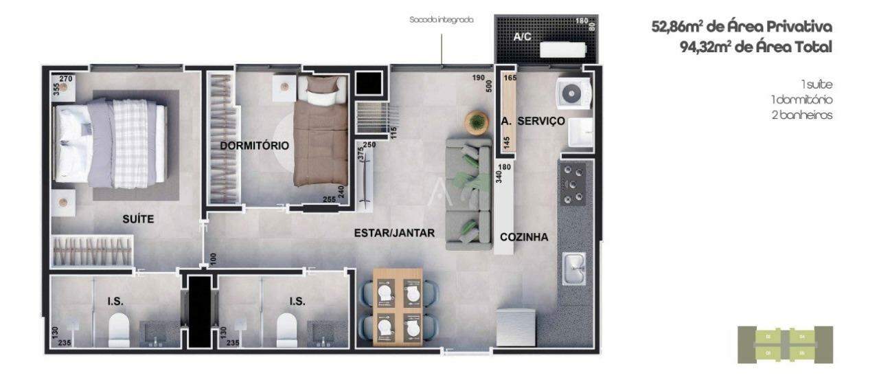 Apartamento para à venda no Bairro CANADA em CASCAVEL: 